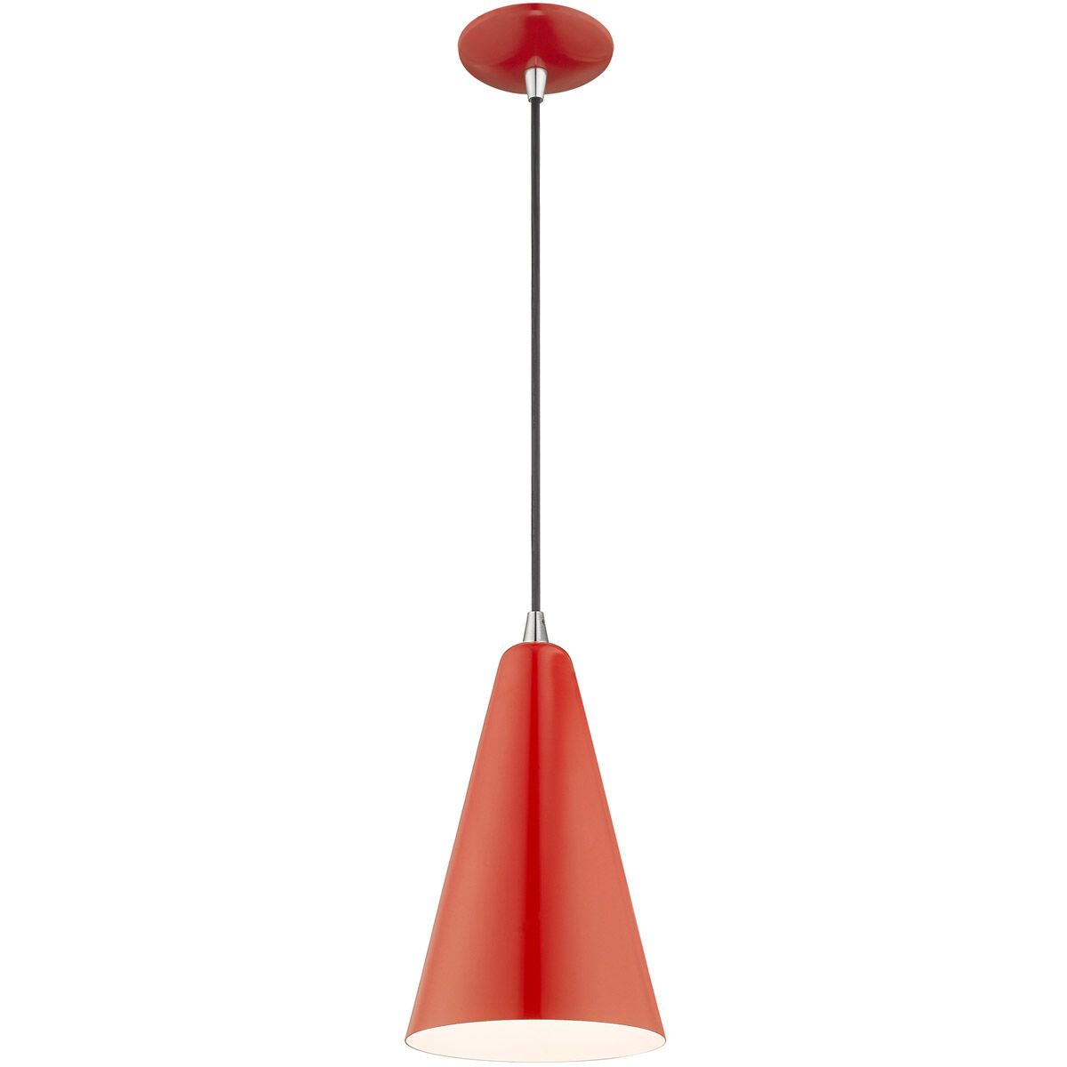 Allison 1 Light 7 inch Shiny Red Mini Pendant Ceiling Light