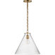 Visual Comfort Thomas O'Brien Katie 1 Light 16 inch Hand-Rubbed Antique Brass Pendant Ceiling Light in Seeded Glass TOB5226HAB/G6-SG - Open Box
