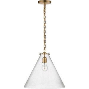 Visual Comfort Thomas O'Brien Katie 1 Light 16 inch Hand-Rubbed Antique Brass Pendant Ceiling Light in Seeded Glass TOB5226HAB/G6-SG - Open Box