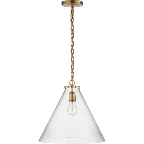 Visual Comfort Thomas O'Brien Katie 1 Light 16 inch Hand-Rubbed Antique Brass Pendant Ceiling Light in Seeded Glass TOB5226HAB/G6-SG - Open Box