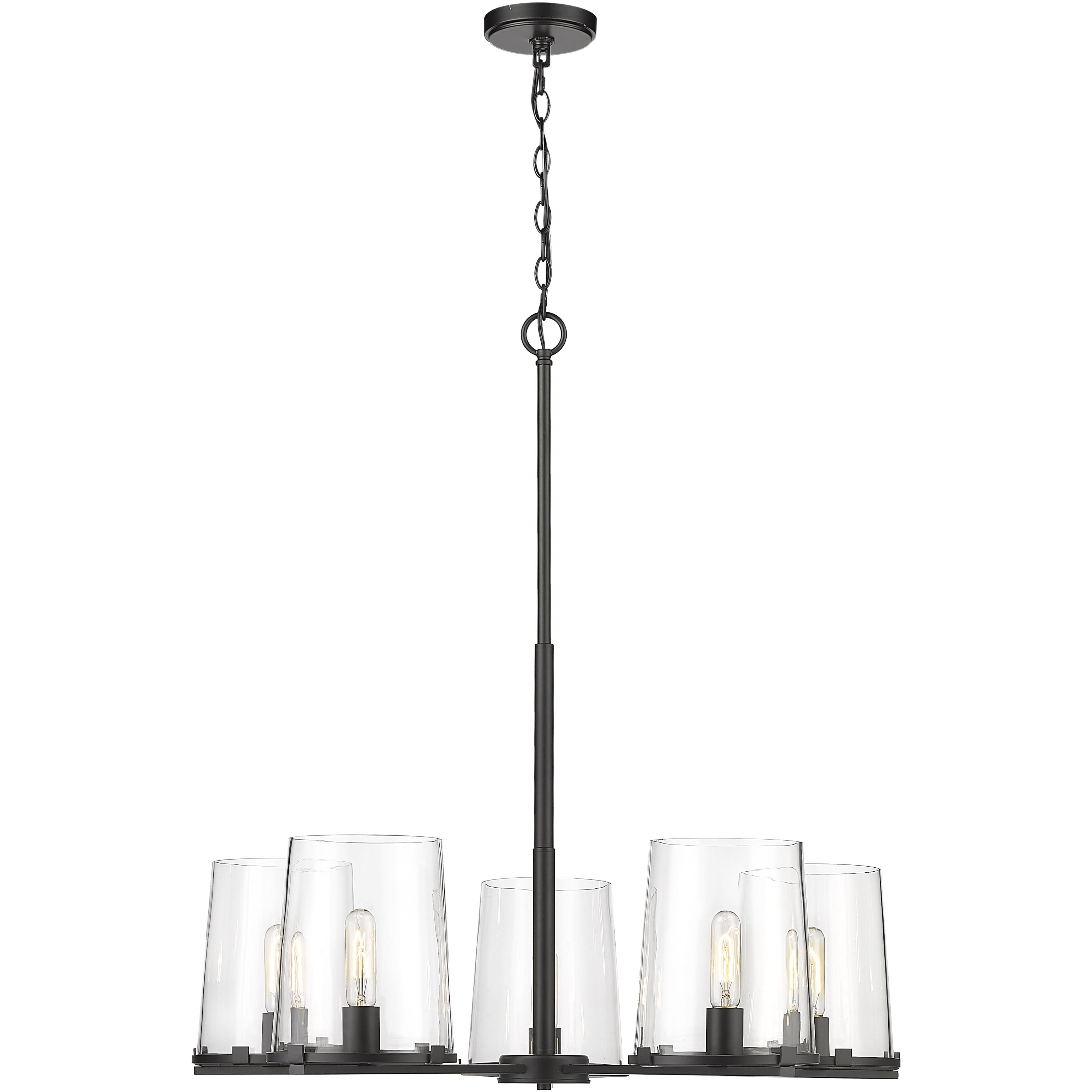 Callista 5 Light 33 inch Matte Black Chandelier Ceiling Light