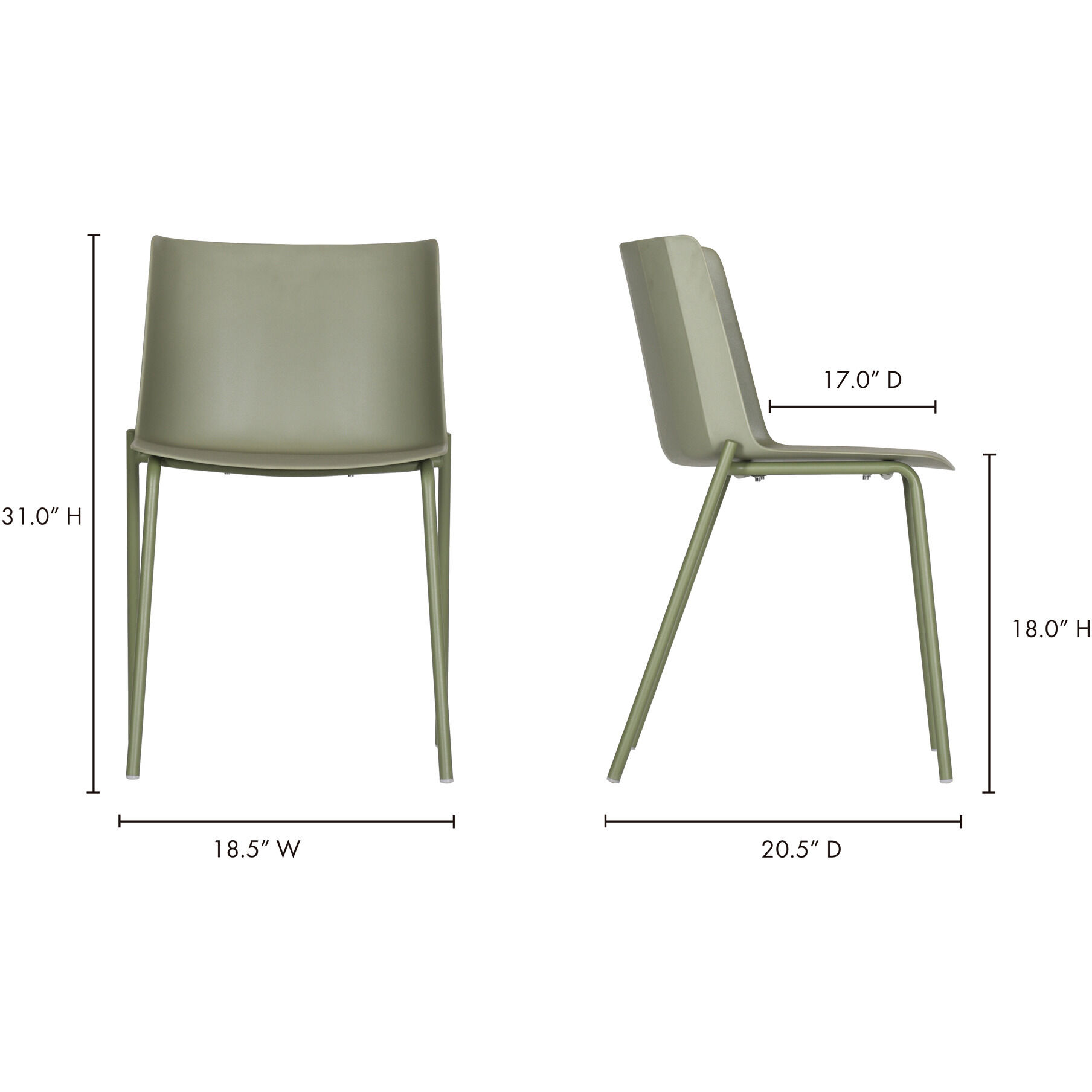 Silla Green Outdoor Dining Chair
