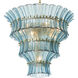Toscano 10 Light 26.38 inch Antique Brass Chandelier Ceiling Light in Blue Glass