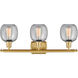 Ballston Belfast 3 Light 26 inch Satin Gold Bath Vanity Light Wall Light in Seedy Glass, Ballston