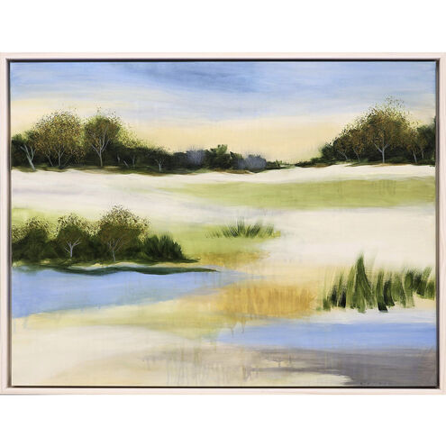 Soft Focus Green and Blue and White and Yellow Canvas