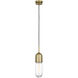 Thomas O'Brien Junio LED 4 inch Hand-Rubbed Antique Brass Pendant Ceiling Light in Clear Glass