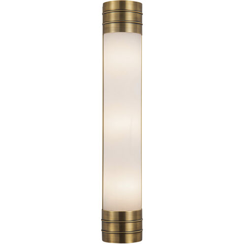 Willard 3 Light 4.38 inch Vintage Brass Bath Vanity Light Wall Light in Opal Glass