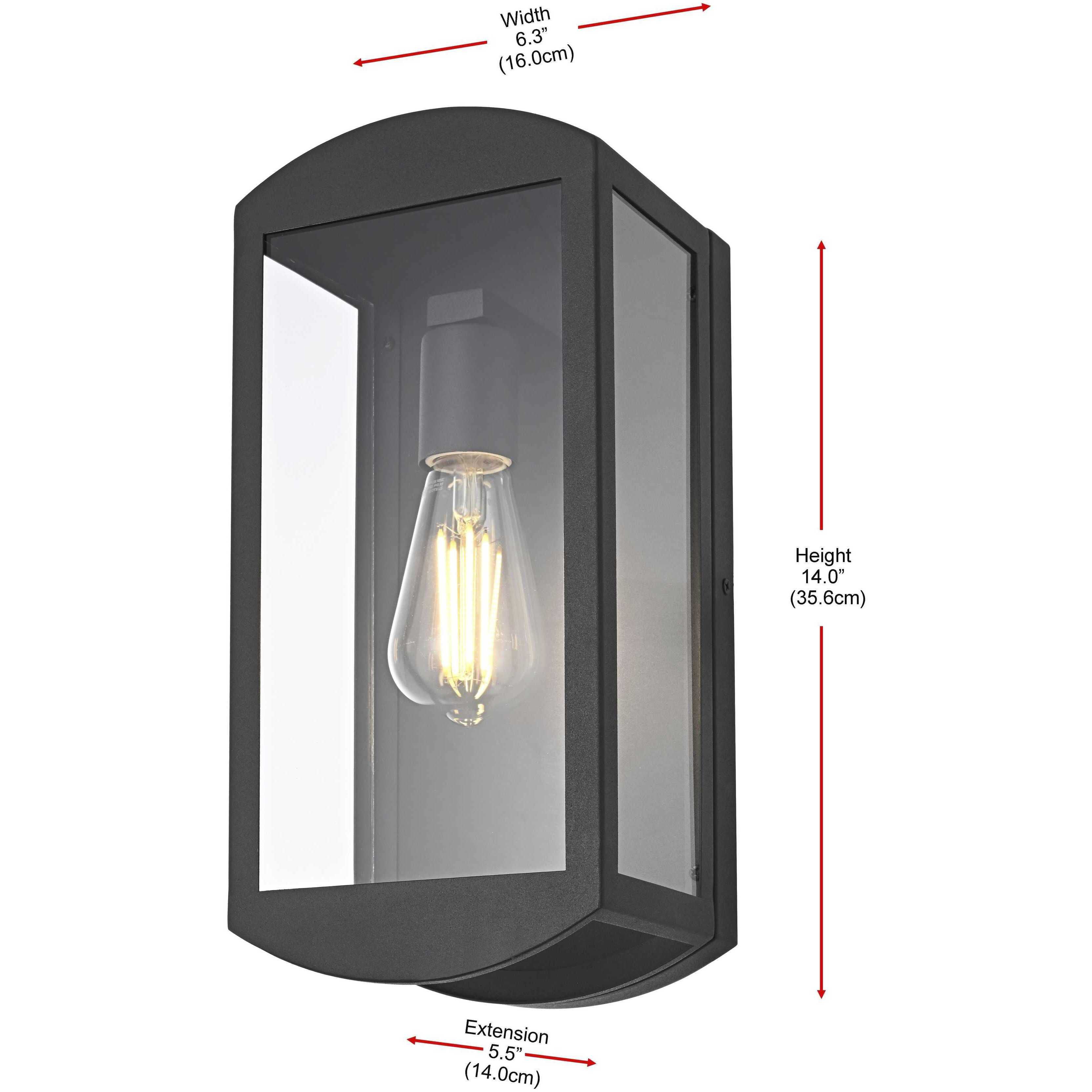 Miles 1 Light 14 inch Black Outdoor Wall Sconce