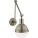 Thomas O'Brien Hicks 16.75 inch 60.00 watt Antique Nickel Swing Arm Wall Light
