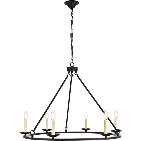 Maine 6 Light 32 inch Black Chandelier Ceiling Light