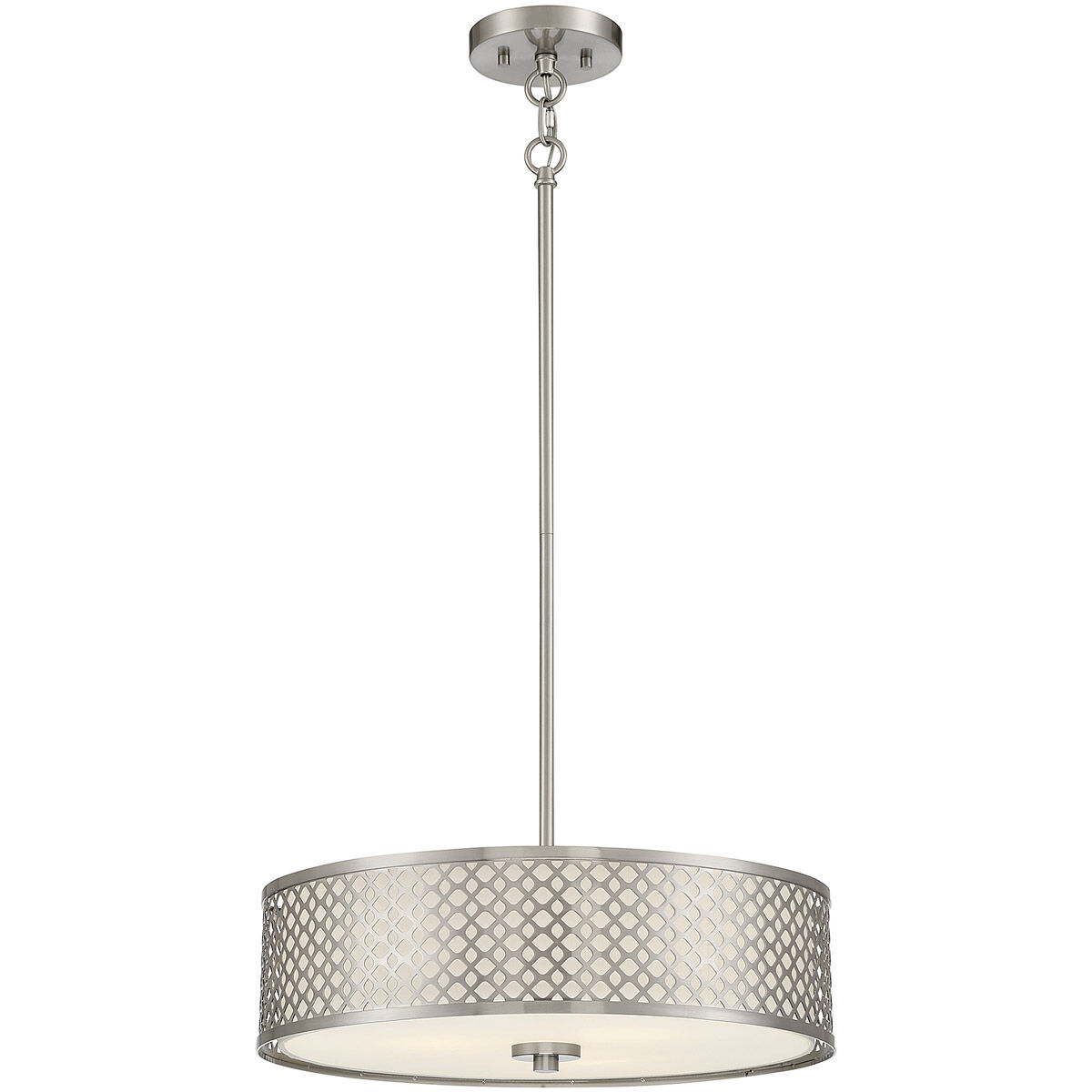 Modern 3 Light 18 inch Brushed Nickel Pendant Ceiling Light