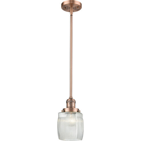 Franklin Restoration Colton LED 6 inch Antique Copper Mini Pendant Ceiling Light, Franklin Restoration