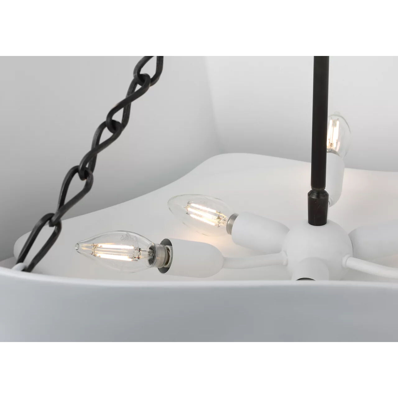 AERIN Ayers LED 30.5 inch Bronze and Plaster White Sculptural Chandelier Ceiling Light