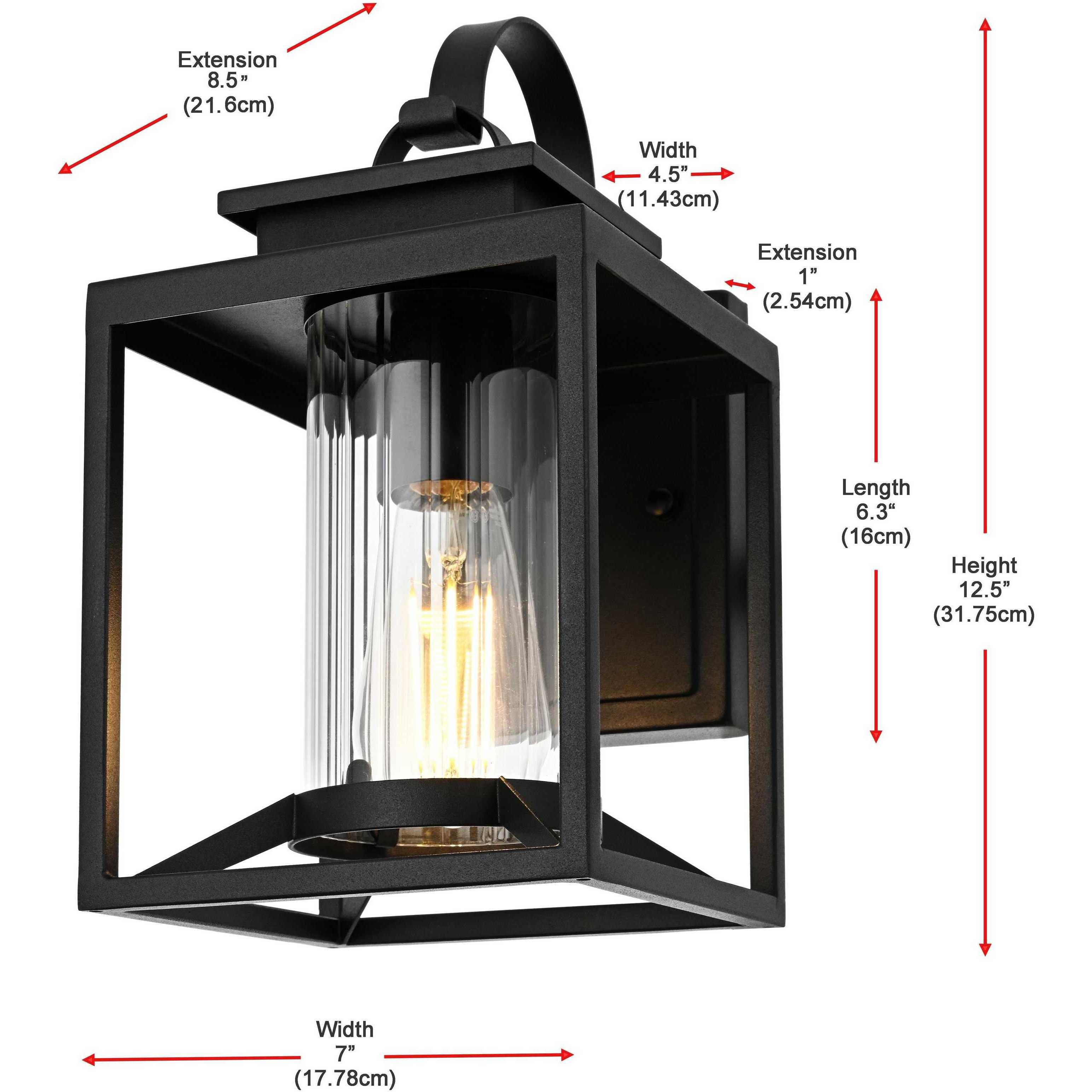Witte 1 Light 12.5 inch Black Outdoor Wall Sconce
