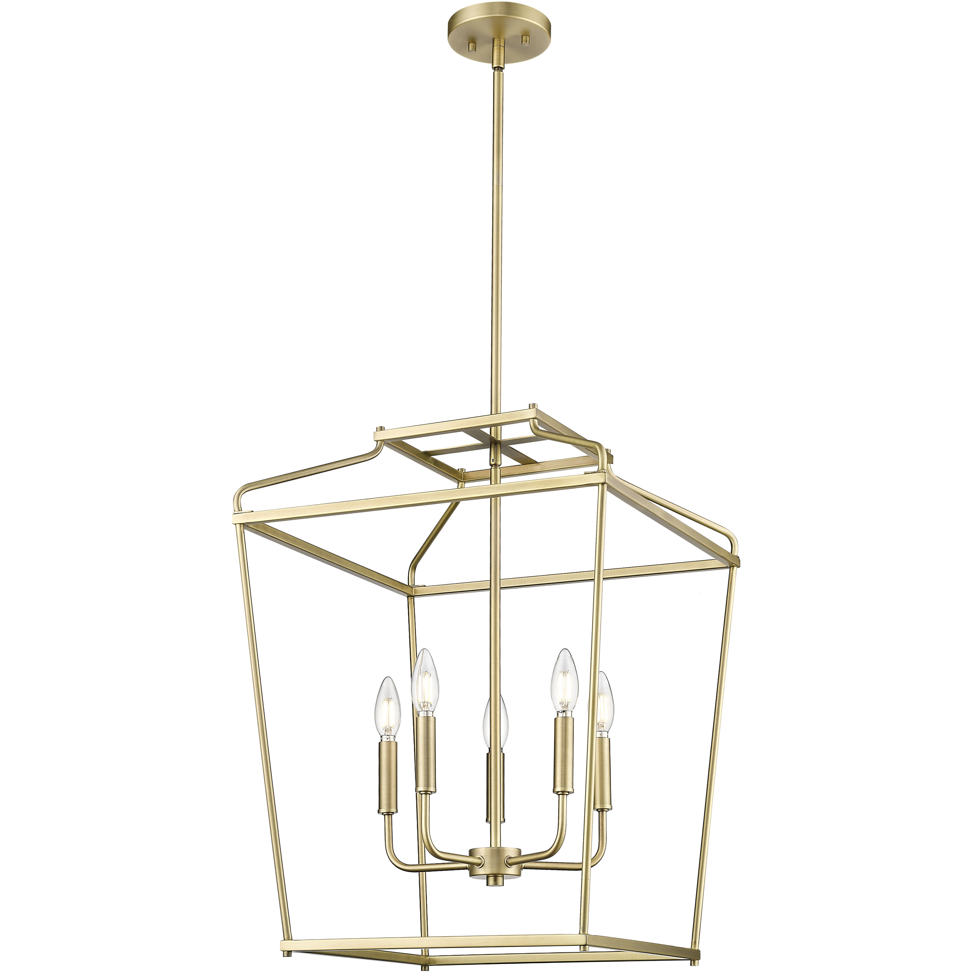Nellita 5 Light 18 inch Vintage Brass Pendant Ceiling Light