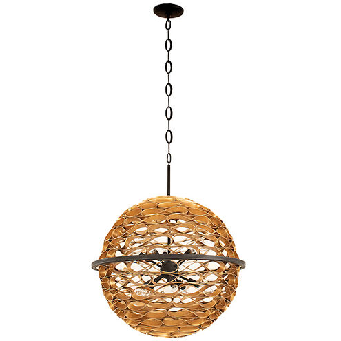 Ventura 10 Light 26 inch Matte Black and Gold Pendant Ceiling Light