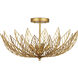 Leaflace 4 Light 26 inch Contemporary Gold Leaf and Contemporary Gold Semi-Flush Mount Ceiling Light