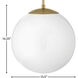 Warby LED 14 inch Heritage Brass Indoor Chandelier Ceiling Light in Etched White