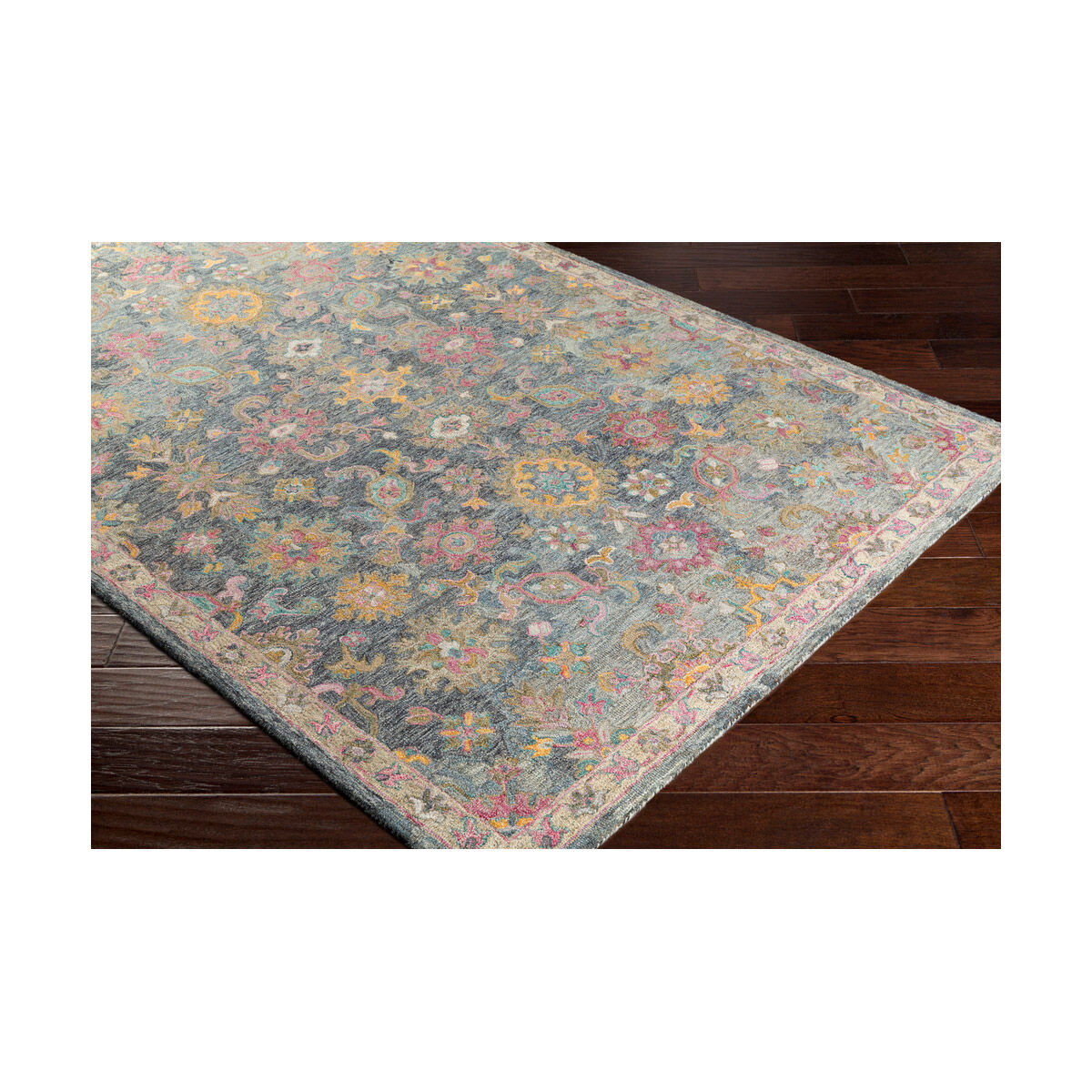 Lester 90 X 60 inch Navy/Light Gray/Charcoal/Teal/Garnet/Rose/Mauve Rugs, Rectangle
