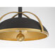 Yorkshire 2 Light 14 inch Dark Matte Black and Legacy Brass Pendant Ceiling Light