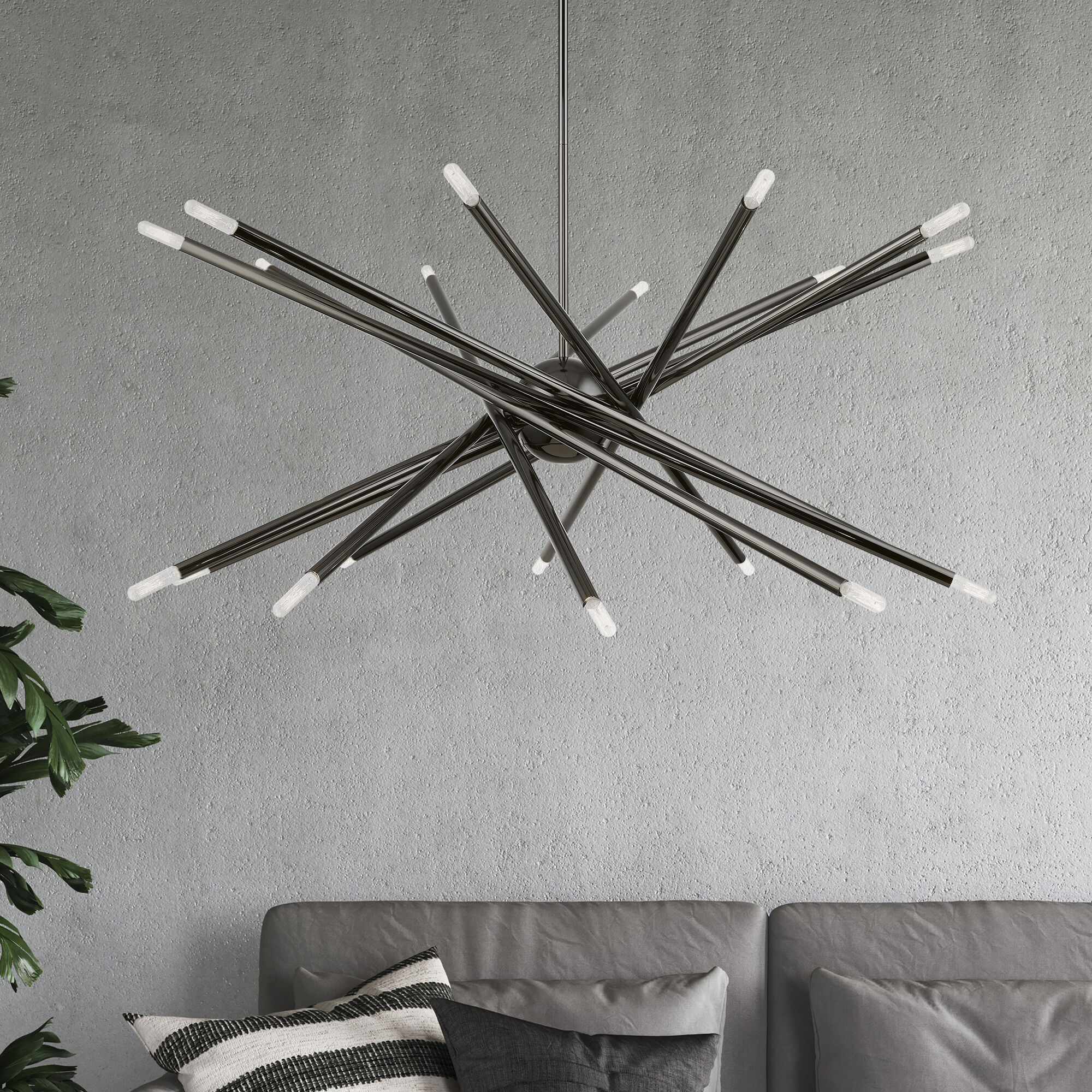 Soho 20 Light 38 inch Black Chrome Chandelier Ceiling Light, Large