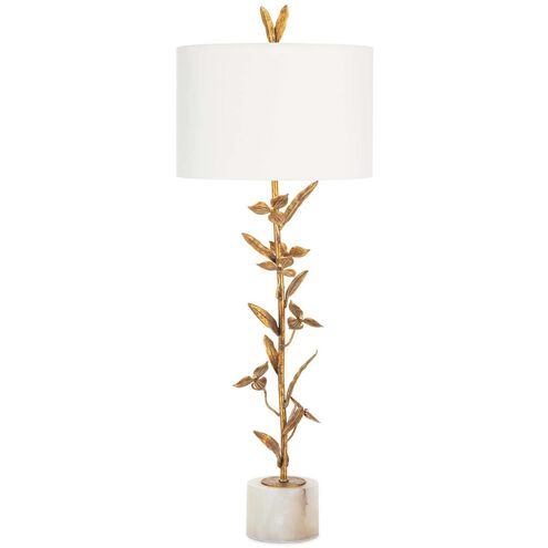 Trillium 37 inch 100.00 watt Antique Gold Leaf Table Lamp Portable Light, Buffet Lamp