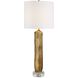 Octavio 36 inch 150 watt Gold Leaf and Clear Crystal and Antique Brass Table Lamp Portable Light