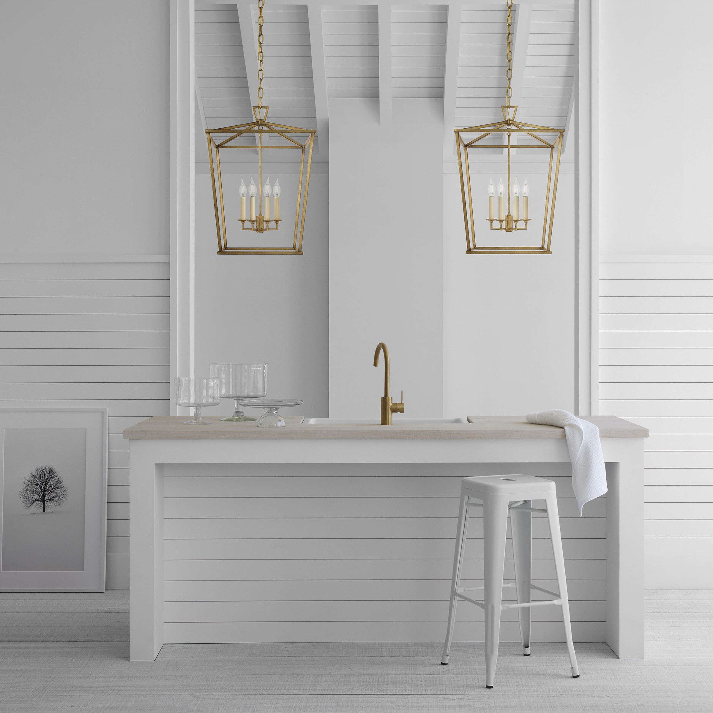 Chapman & Myers Darlana 4 Light 17 inch Gilded Iron Lantern Pendant Ceiling Light, Medium