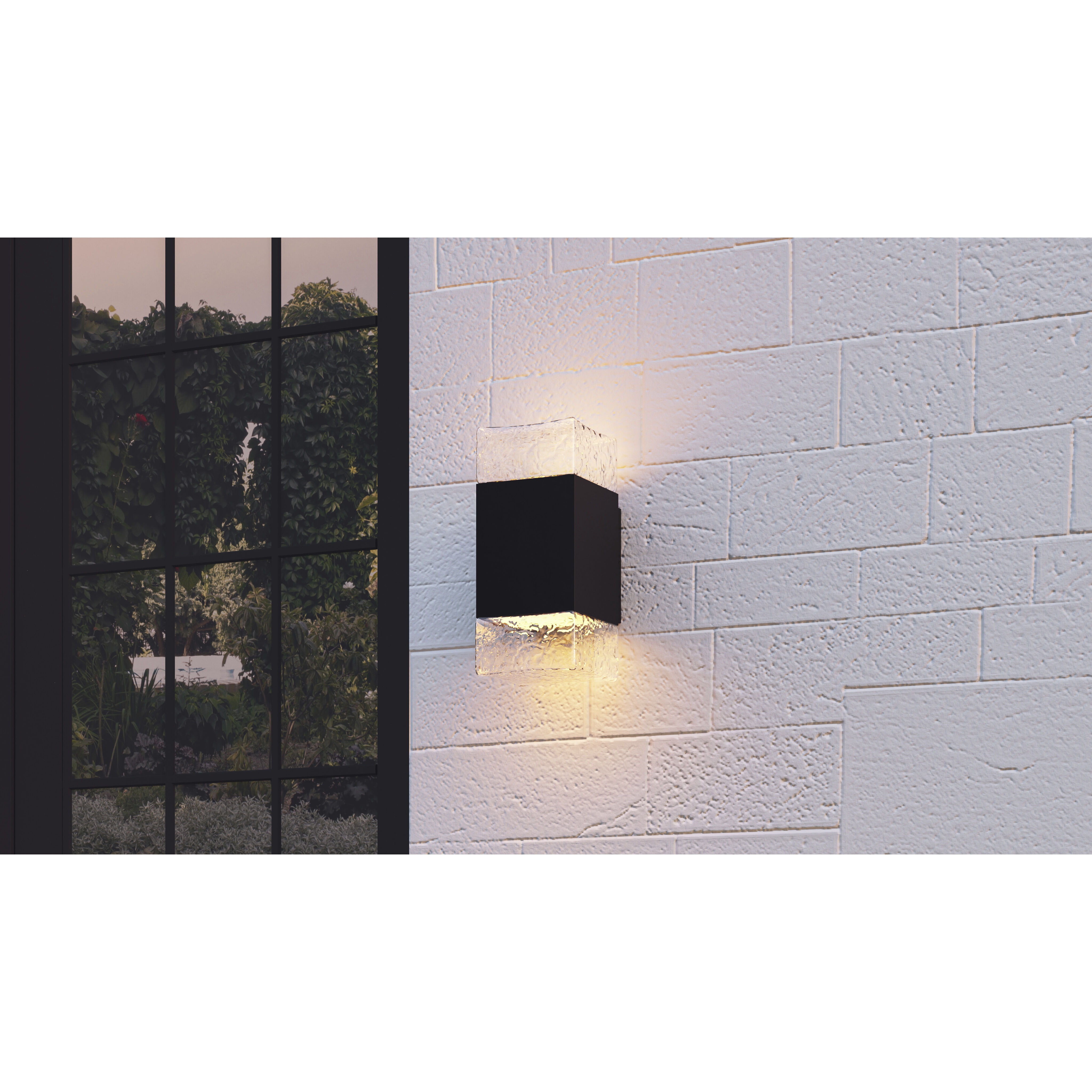 Saxton LED 10 inch Matte Black Outdoor Wall Lantern, Small