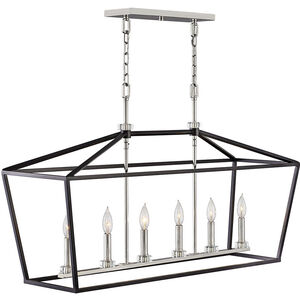 Stinson LED 42 inch Black with Polished Nickel Indoor Linear Chandelier Ceiling Light