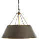 Mariana 4 Light 26.5 inch Brushed Antique Brass and Dark Brown Leather Pendant Ceiling Light