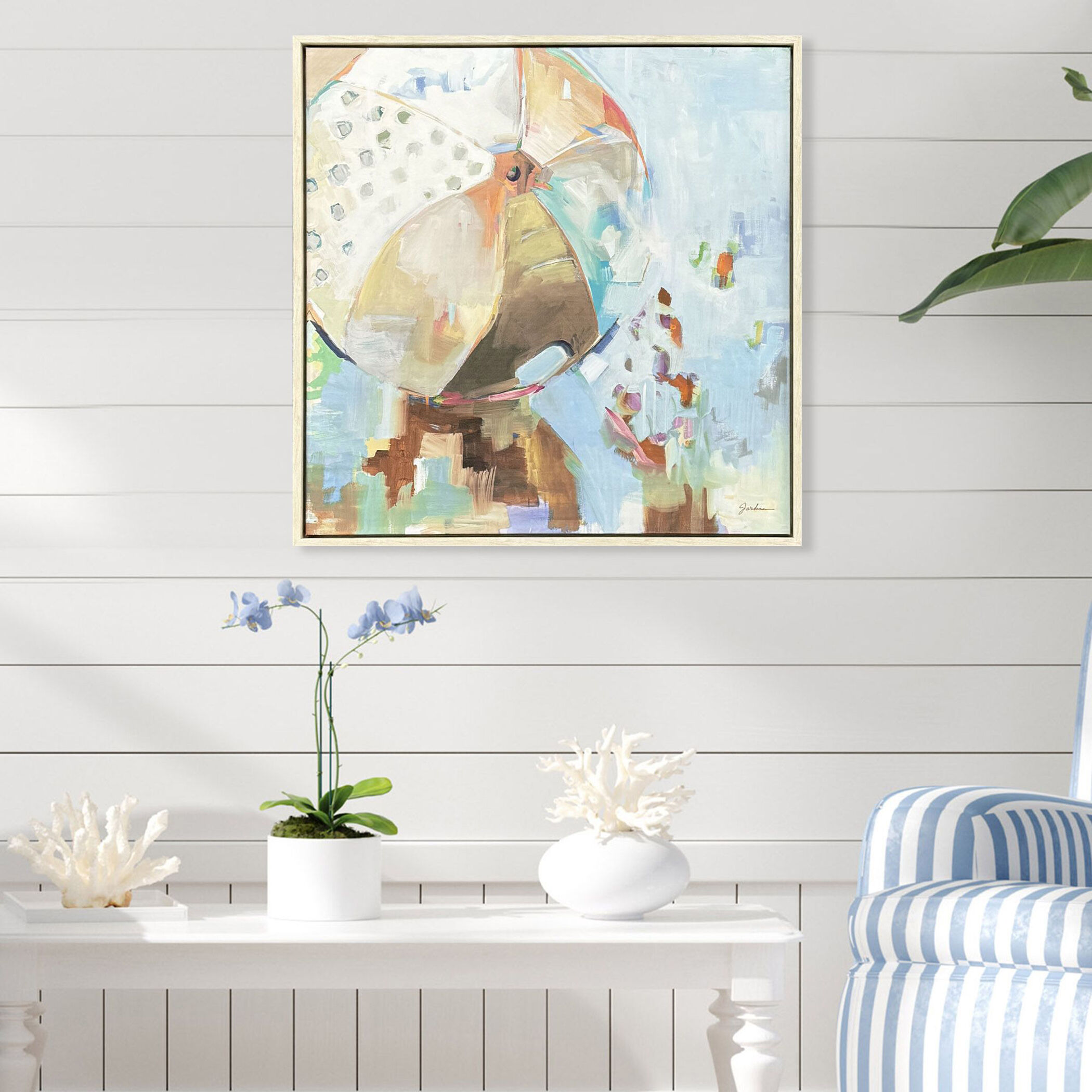 Beach Balls Blue and Brown and Green and Multi Canvas