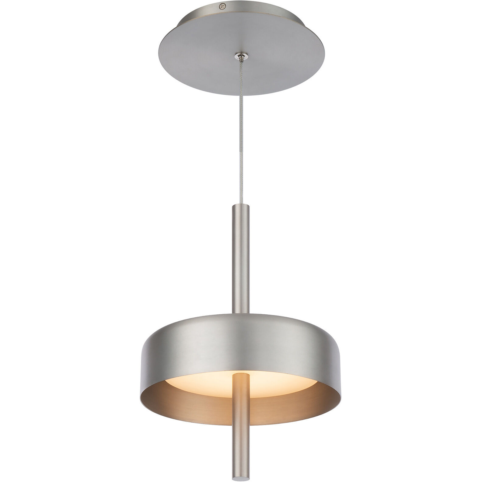 Pierce LED 7 inch Brushed Nickel Mini-Pendant Ceiling Light, dweLED