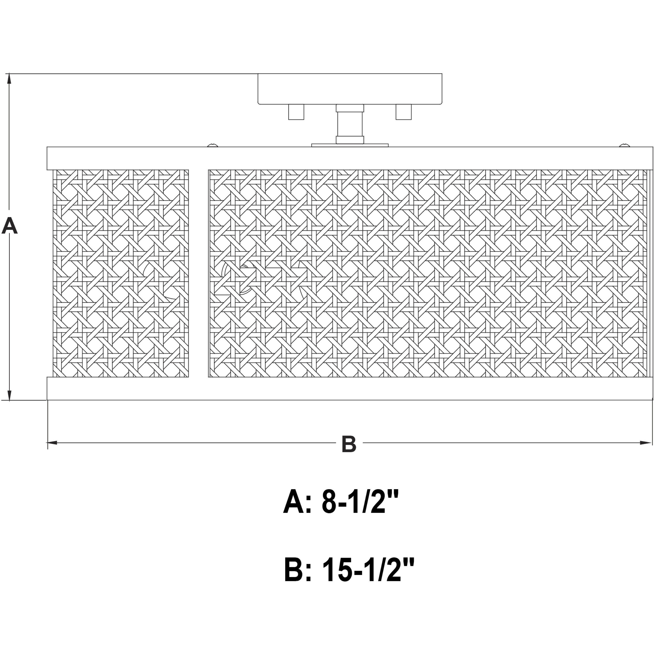 Berens LED 15.5 inch Matte Black Semi-Flush Mount Ceiling Light