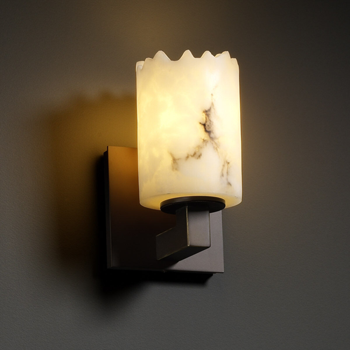 Lumenaria Wall Sconce Wall Light in Dark Bronze, Cylinder with Broken Rim, Incandescent