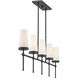 Haynes 5 Light 48 inch Matte Black Linear Chandelier Ceiling Light