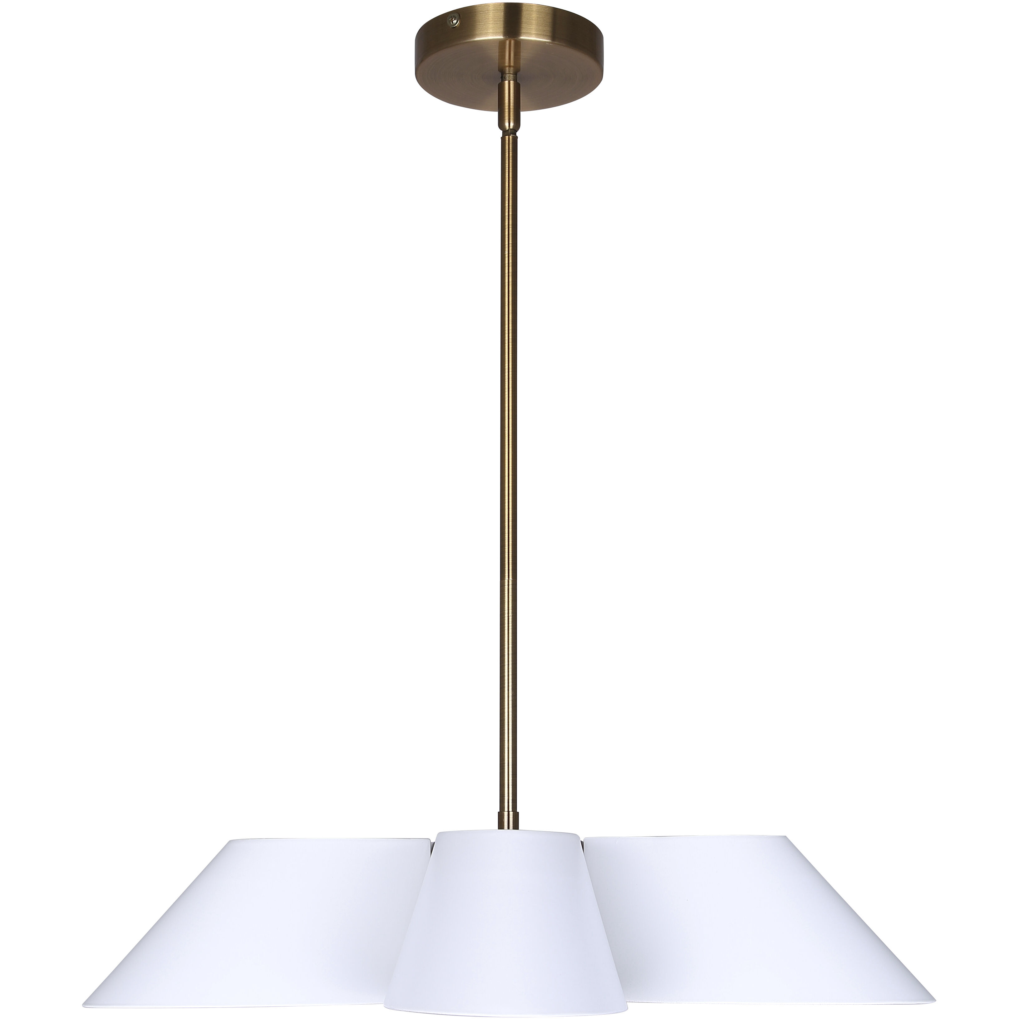 Daxton 5 Light 21.5 inch Matte White and Gold Chandelier Ceiling Light