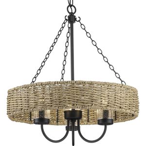 Pembroke 3 Light 20 inch Matte Black Outdoor Chandelier