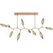 Rock Crystal LED Novel Brass Linear Pendant Ceiling Light in Chilled Bronze, 2700K LED, Branch