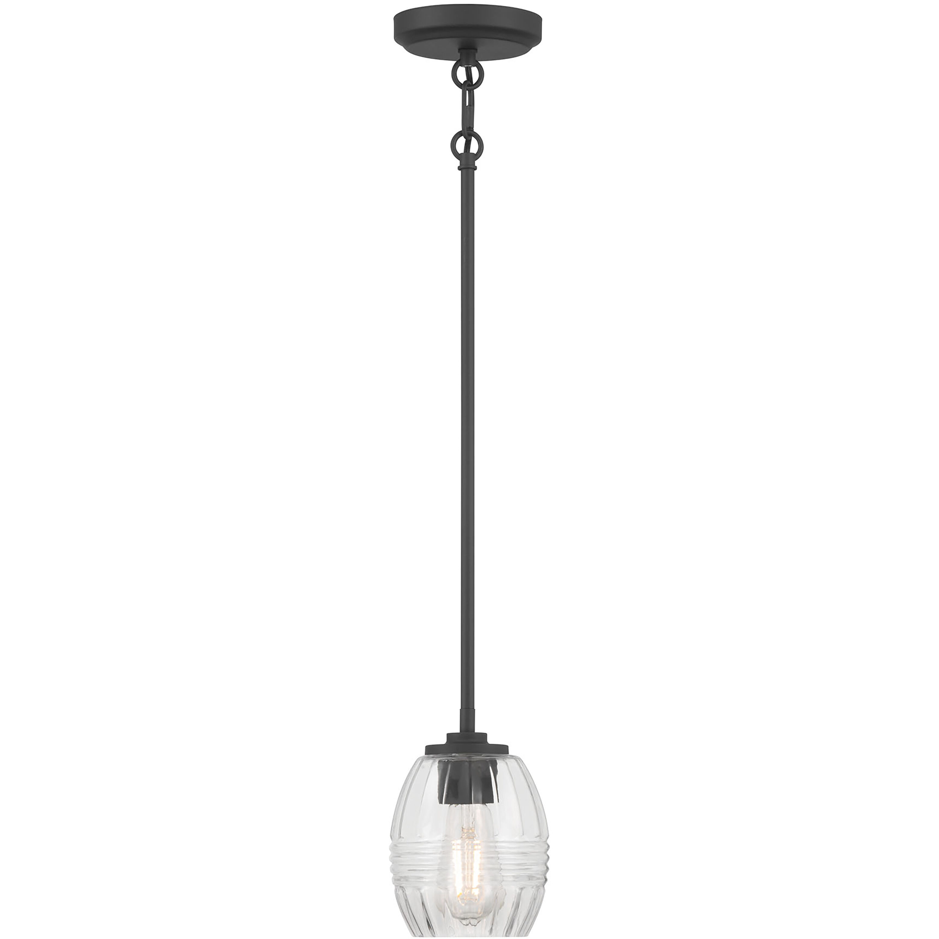 Miravelle 1 Light 5.25 inch Matte Black Mini Pendant Ceiling Light