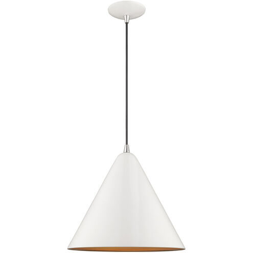 Allison 1 Light 14 inch Shiny White Mini Pendant Ceiling Light