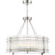Regis 10 Light 28 inch Polished Nickel with Fluted Glass Chandelier Ceiling Light