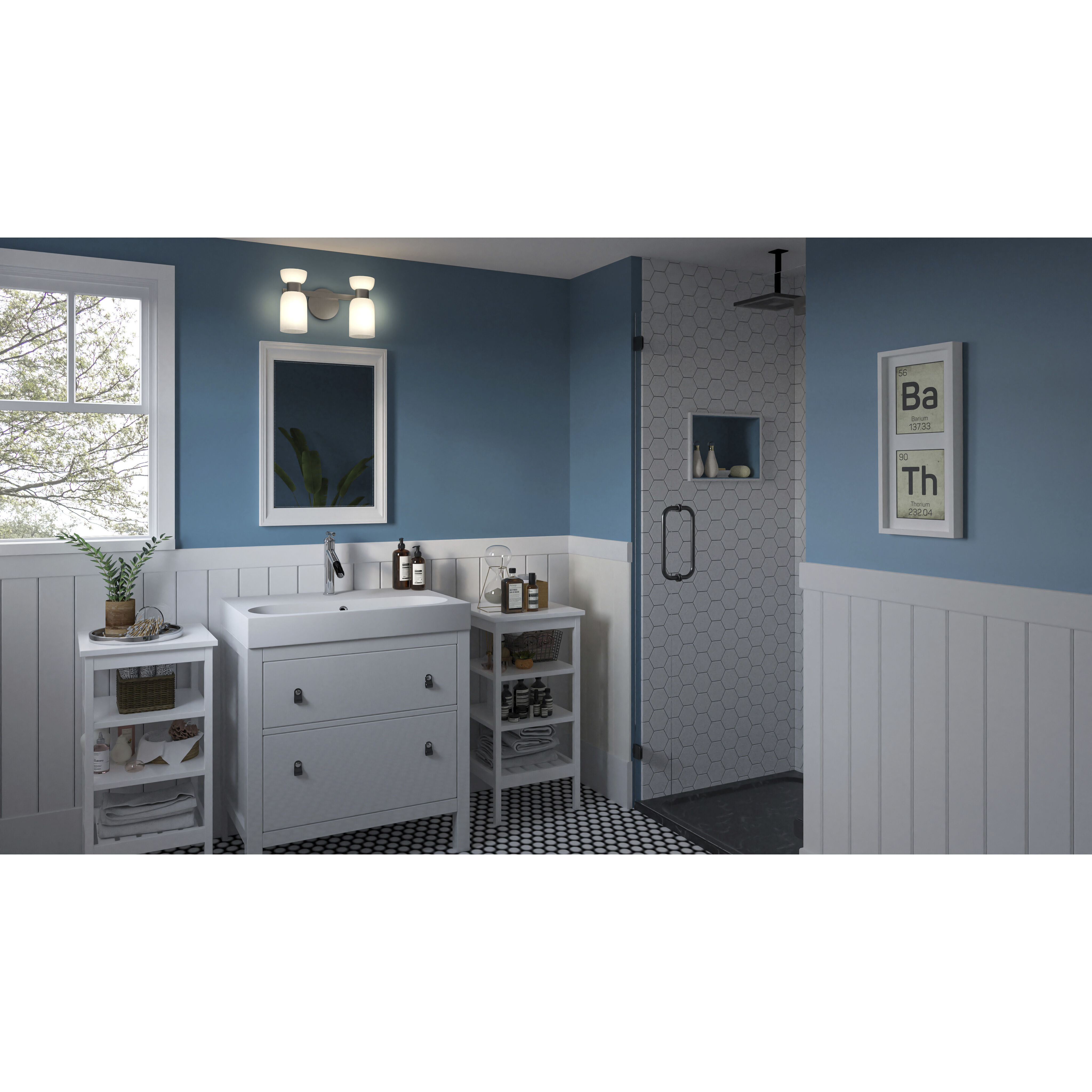 Rembrandt 2 Light 15 inch Brushed Nickel Bath Light Wall Light