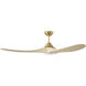 Maverick 60 inch Burnished Brass with Washed White Oak Blades Indoor/Outdoor Smart Ceiling Fan in Included