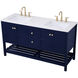 Theo 60 X 22 X 34 inch Blue Vanity Sink Set