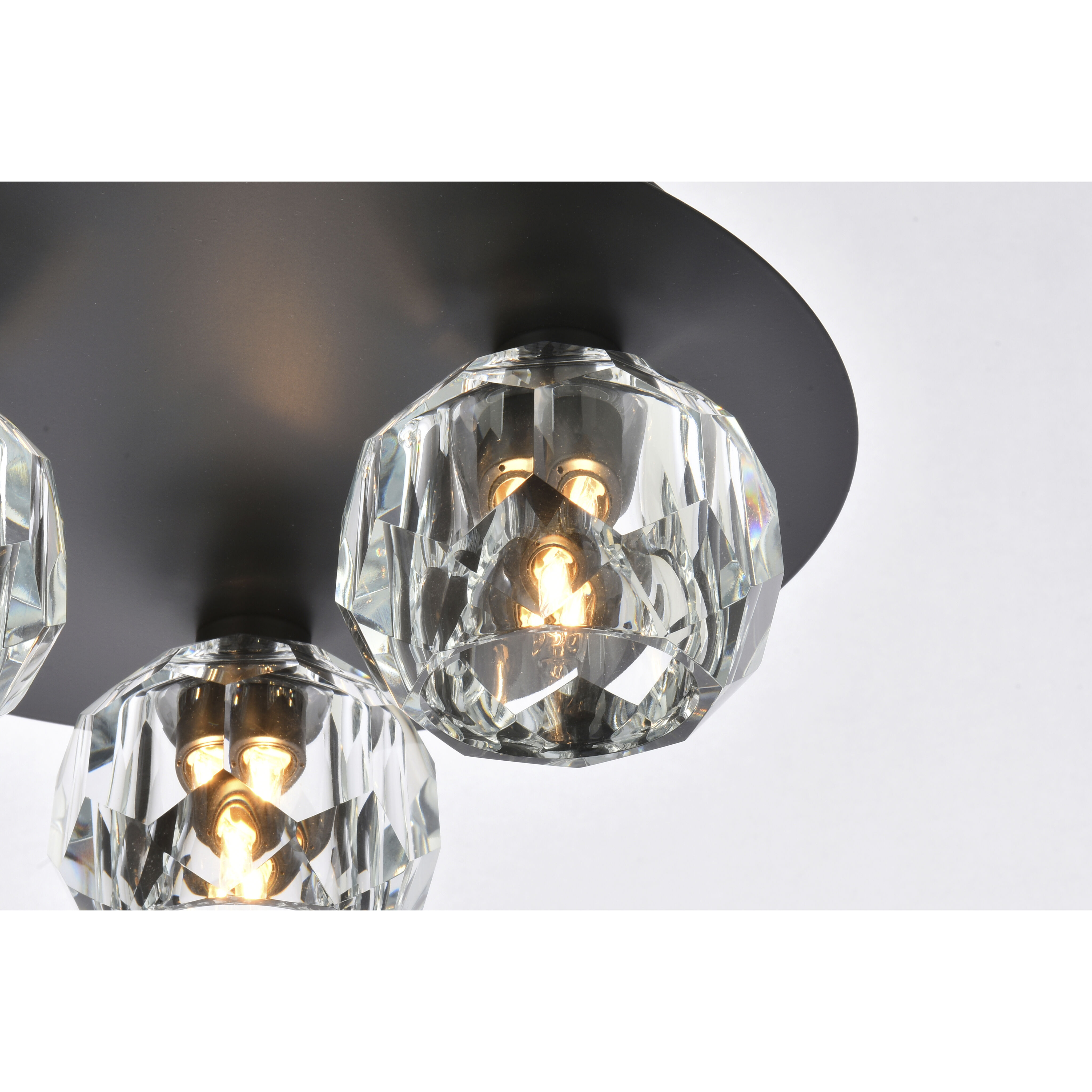 Graham 3 Light 12 inch Black Flush Mount Ceiling Light