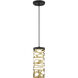Golden Eclipse LED 4.5 inch Coal And Honey Gold Mini Pendant Ceiling Light
