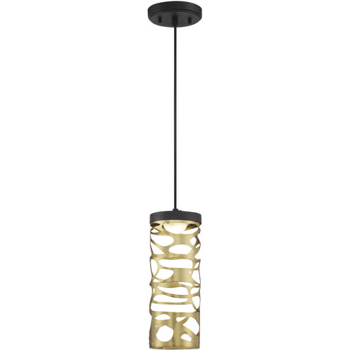 Golden Eclipse LED 4.5 inch Coal And Honey Gold Mini Pendant Ceiling Light