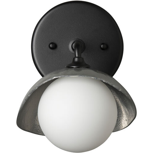Brooklyn 1 Light 7 inch Black and Sterling Bath Sconce Wall Light in Black/Sterling