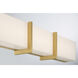 High Rise LED 24.25 inch Legacy Brass Bath Bar Wall Light